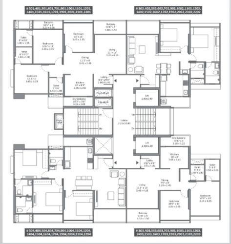  magnus-phase-3 C Wing Cluster Plan From 3rd To 22th Floor Expect  8th, 13th & 18th  Floor