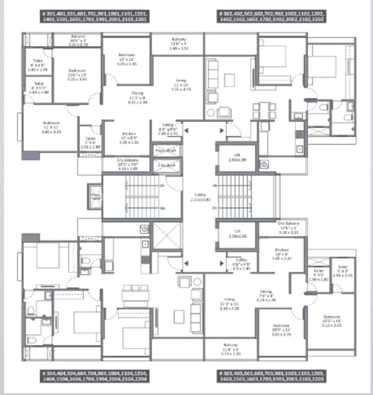  magnus phase 3 C Wing Cluster Plan From 3rd To 22th Floor Expect  8th, 13th & 18th  Floor