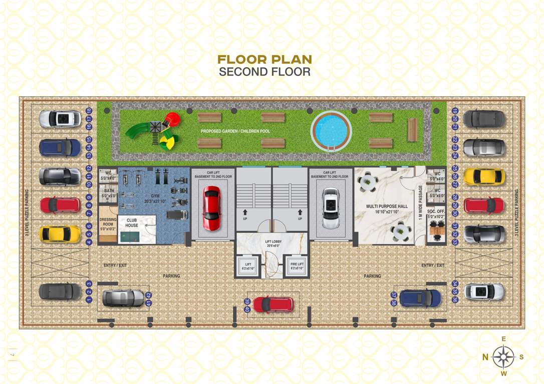  surbhi sangeeta chsl Surbhi Sangeeta CHS Ltd Cluster Plan for 2nd Floor