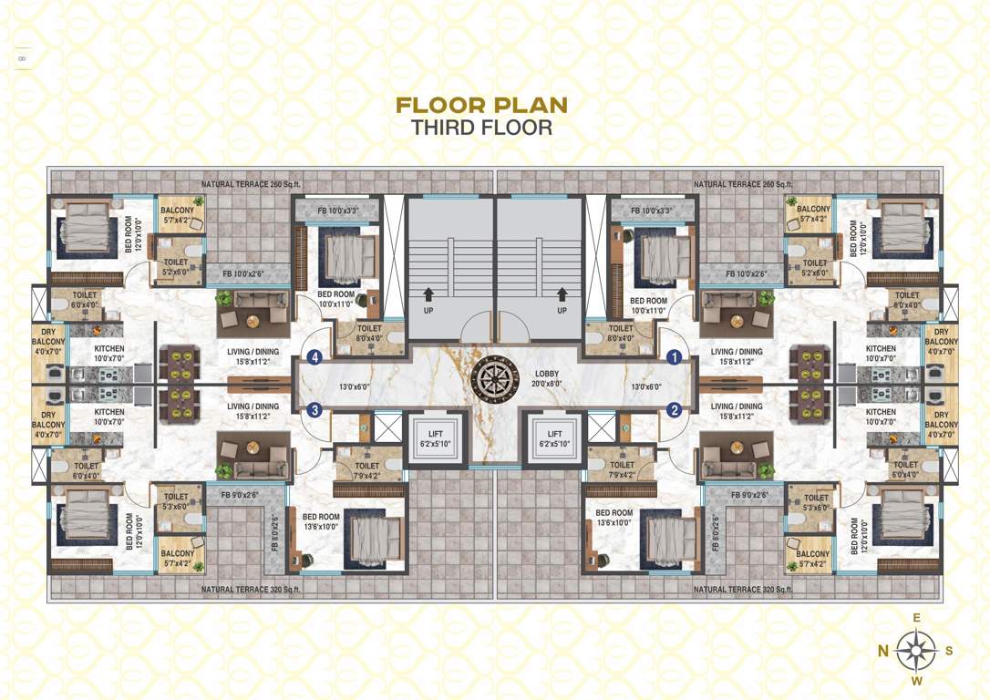  surbhi sangeeta chsl Surbhi Sangeeta CHS Ltd Cluster Plan for 3rd Floor