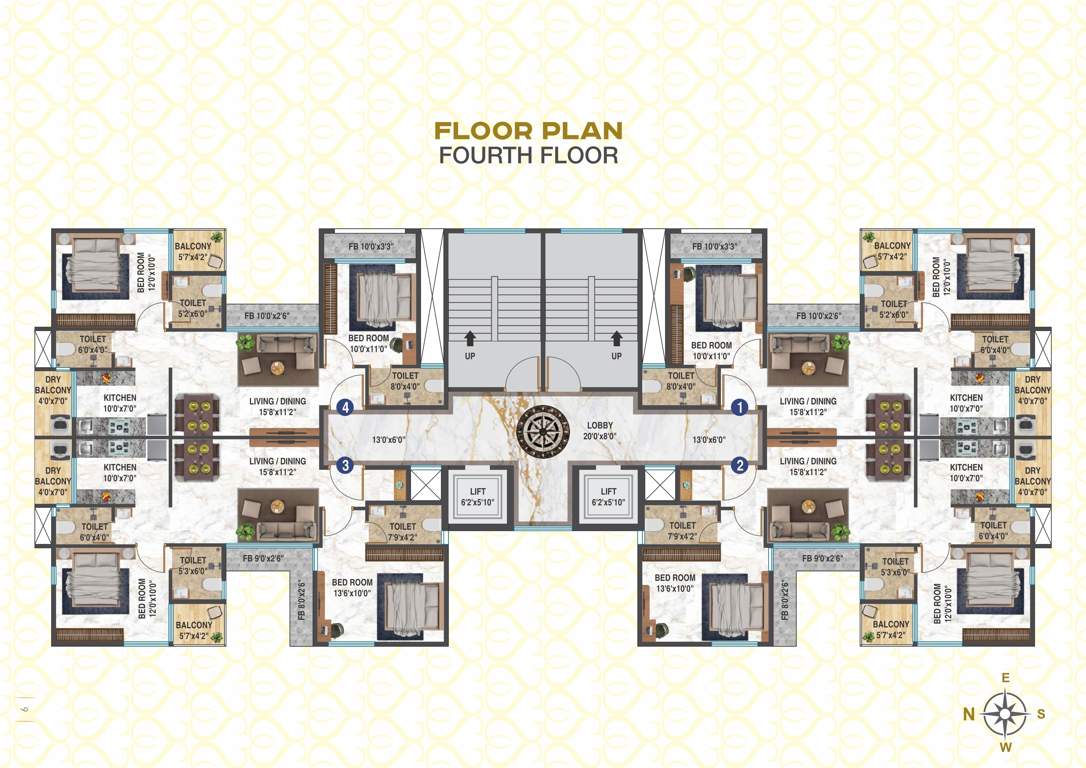  surbhi sangeeta chsl Surbhi Sangeeta CHS Ltd Cluster Plan for 4th Floor