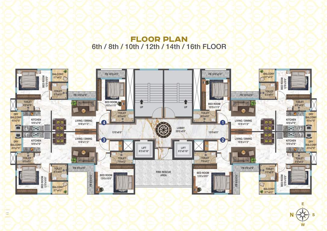  surbhi sangeeta chsl Surbhi Sangeeta CHS Ltd Cluster Plan for Even Floor