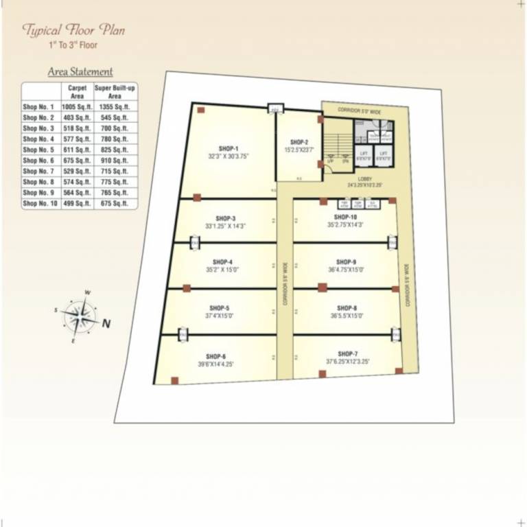  city square City Square Cluster Plan from 1st to 3rd Floor
