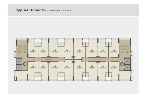 west-gate-business-bay-block-a West Gate Business Bay Block A Cluster Plan from 2nd to 11th Floor