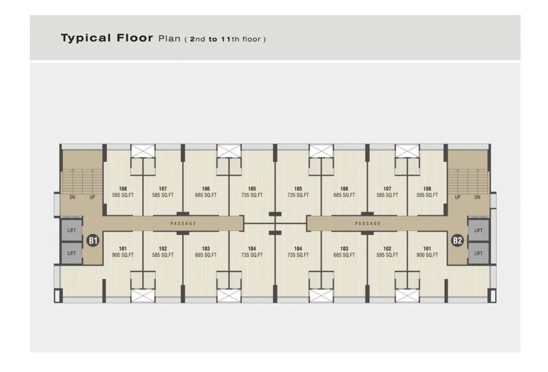  west gate business bay block a West Gate Business Bay Block A Cluster Plan from 2nd to 11th Floor