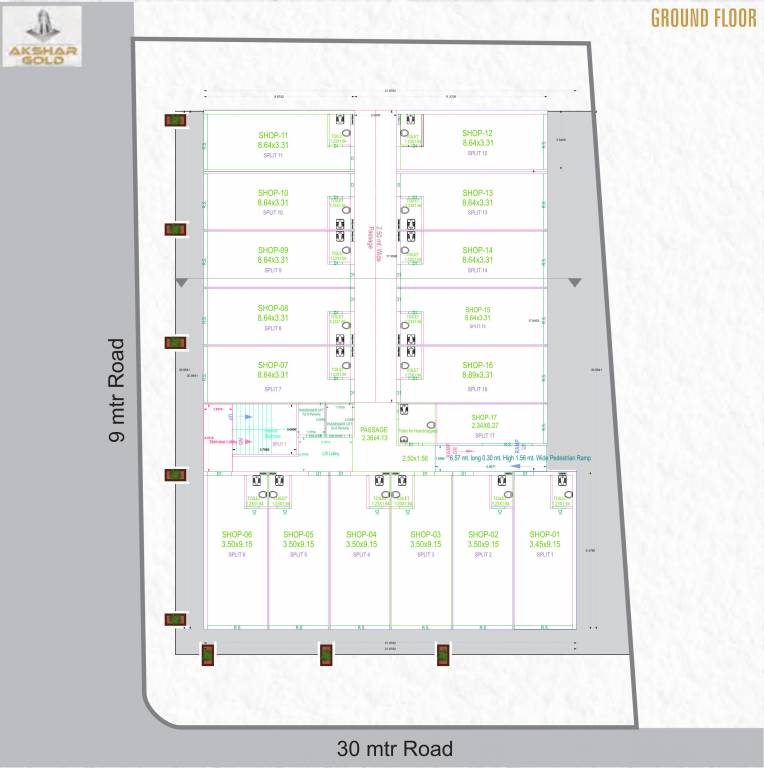  akshar gold Building A(17) Cluster Plan For Ground Floor
