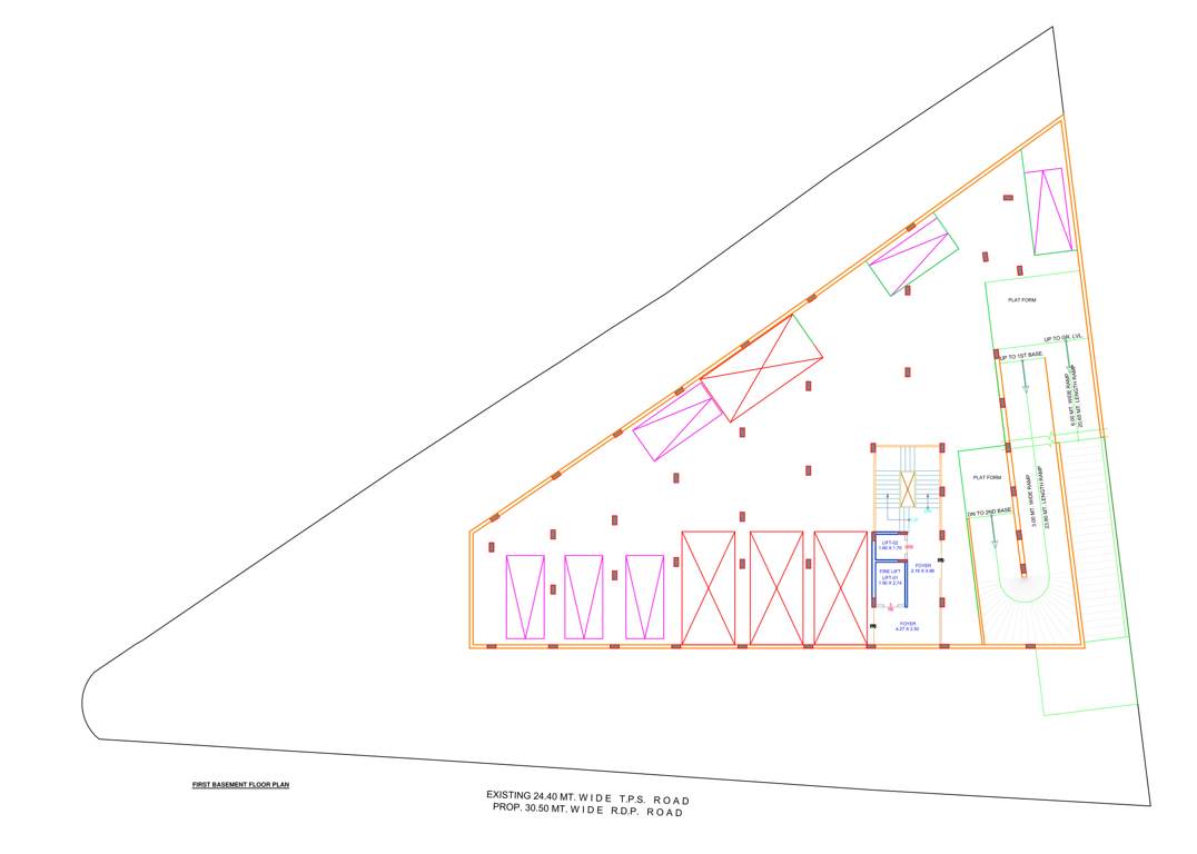  aryaa business center Aryaa Business Center Cluster Plan for 1st Basement