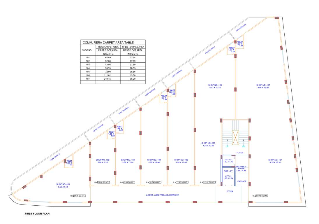  aryaa business center Aryaa Business Center Cluster Plan for 1st Floor
