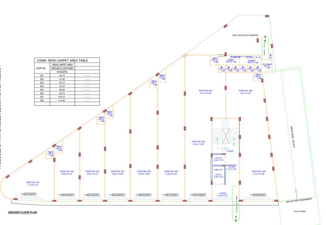  aryaa business center Aryaa Business Center Cluster Plan for ground Floor