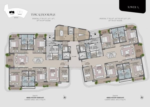  one-world-pinnacle Tower 1 Cluster Plan