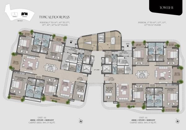  one-world-pinnacle Tower 2 Cluster Plan