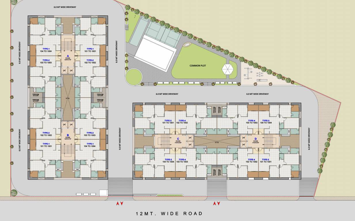  crystal Block A, B, C & D Cluster Plan For Typical Floor Plan