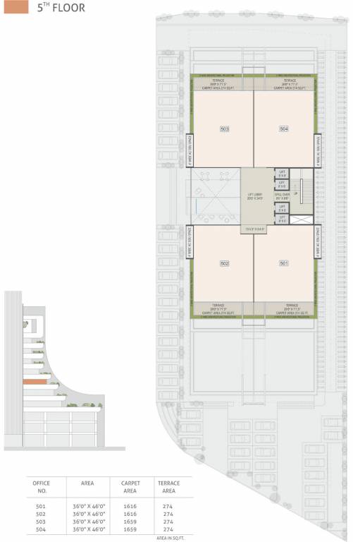  allure Commercial Cluster Plan For 5th Floor