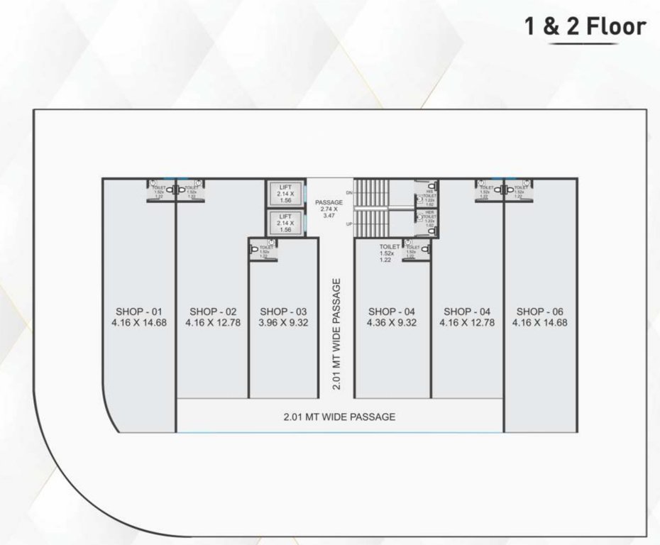 bliss empire Tower A Cluster Plan From 1st To 2nd Floor