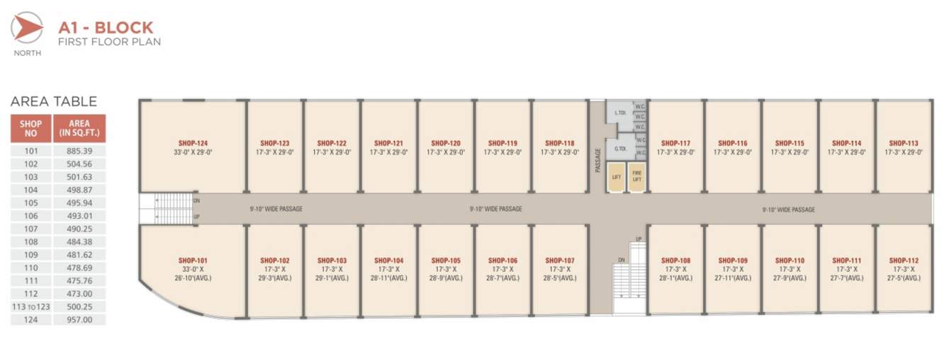 mahatma gandhi fruit market A1 Cluster Plan For 1st Floor