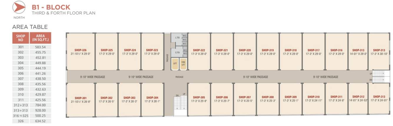 mahatma gandhi fruit market B1 Cluster Plan From 3rd To 4th Floor