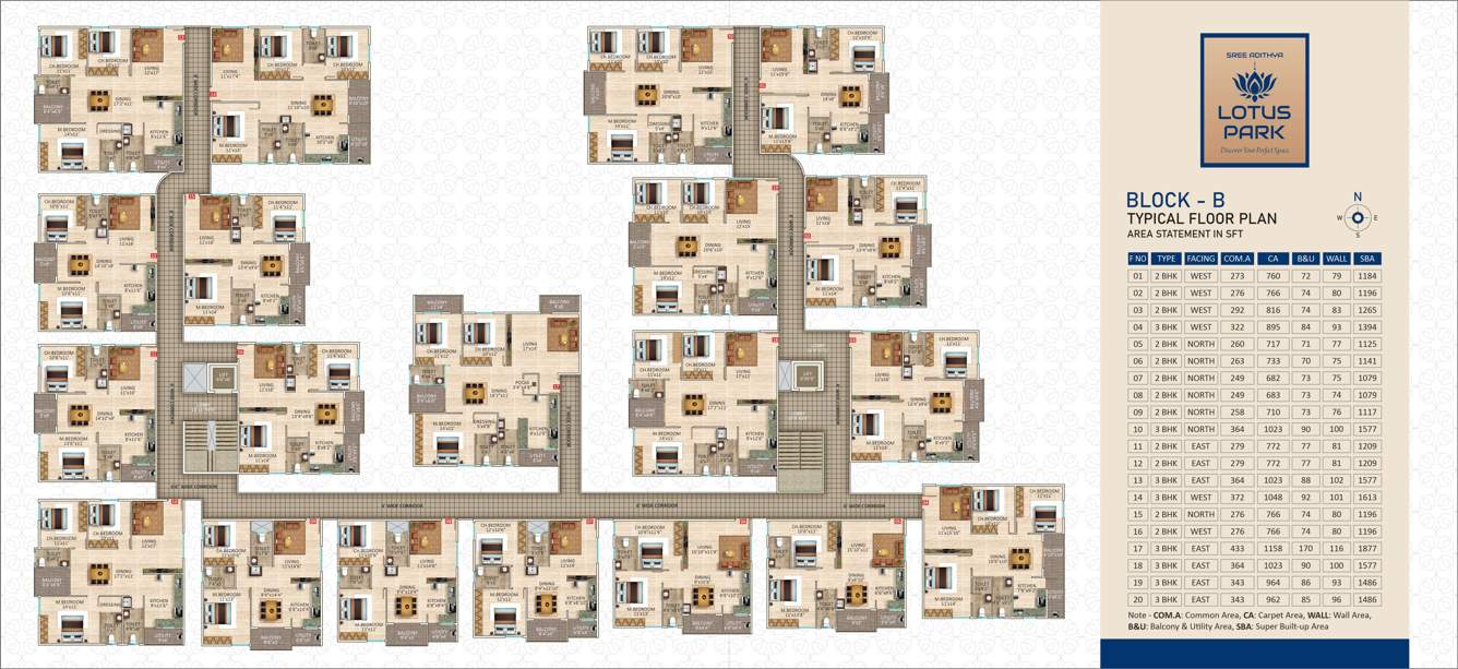  lotus park Sree Adithya Lotus Park Block A Cluster Plan