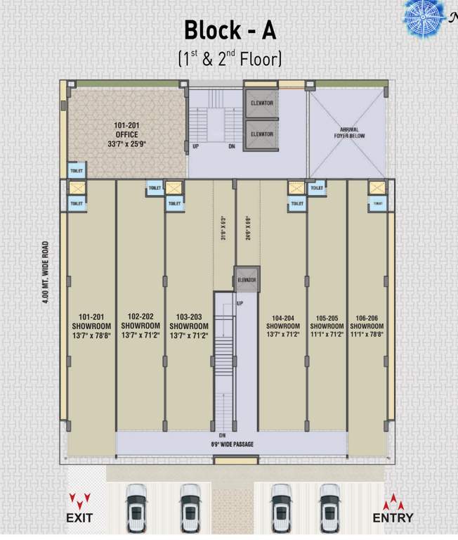  pratham Block  A Cluster Plan From 1st To 2nd Floor