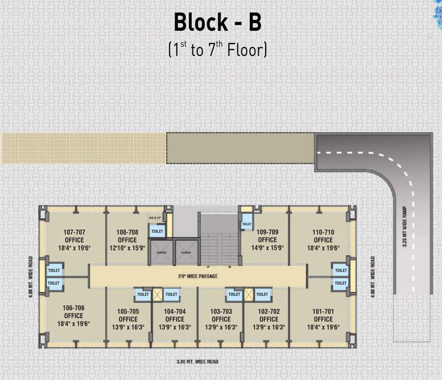  pratham Block  B Cluster Plan From 1st To 7th Floor