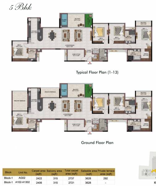  laurels Block 1 Typical Cluster Plan