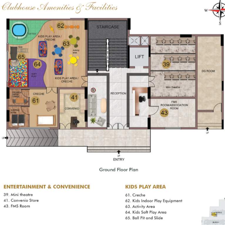  laurels Block A, B Club House Cluster Plan For Ground