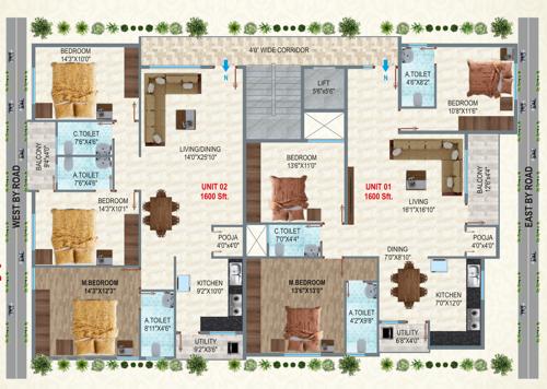  s-r-hills S R Hills Cluster Plan from 1st to 5th Floor