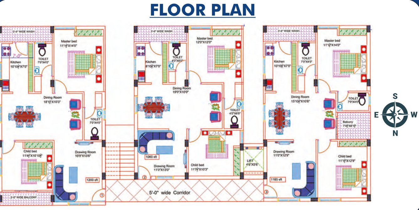  garuda residency Garuda Residency Cluster Plan from 1st to 5th Floor