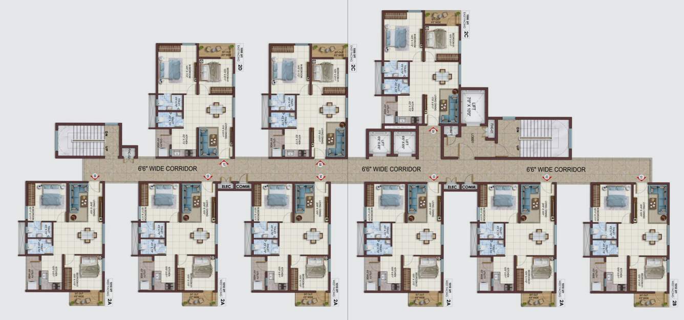  nextown Tower 6 Cluster Plan For Typical Floor Plan