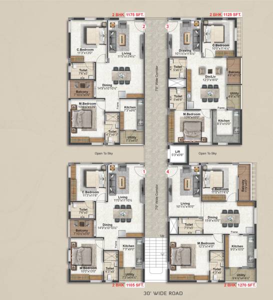  classica Block B Cluster Plan for Typical Floor