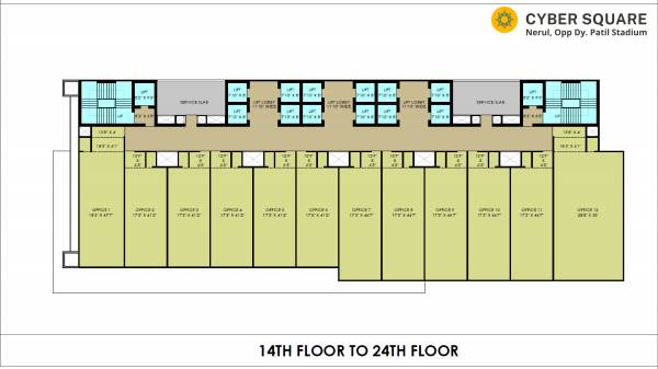  cyber-square-1 Wing A Cluster Plan from 14th to 24th Floor