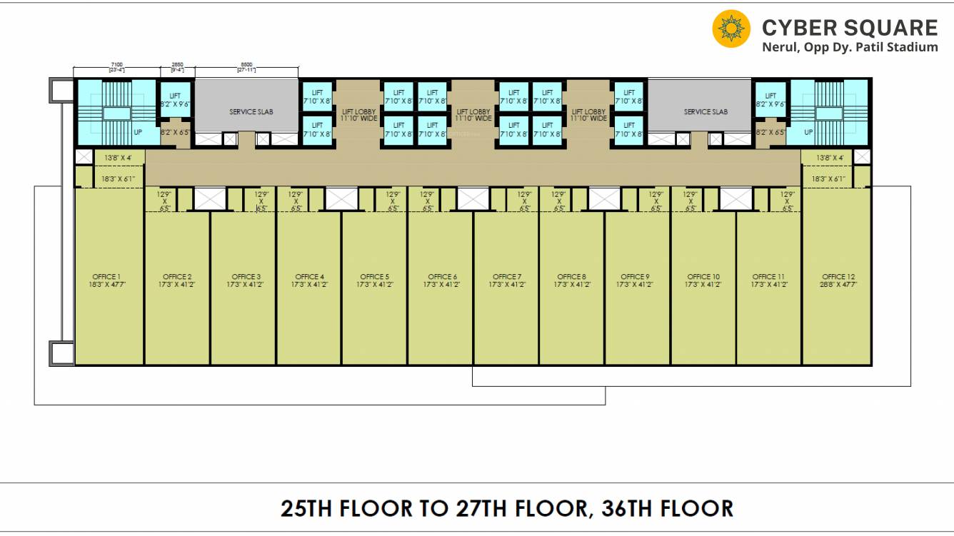  cyber square 1 Wing A Cluster Plan from 25th to 27th Floor