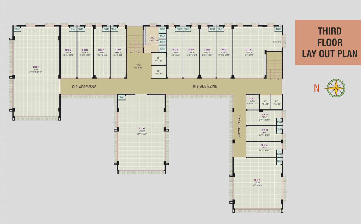  k star business hub A Cluster Plan For 3rd Floor