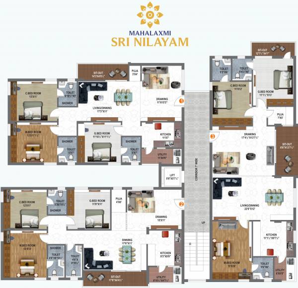  sri-nilayam Proposed Residential Building Typical Cluster Plan