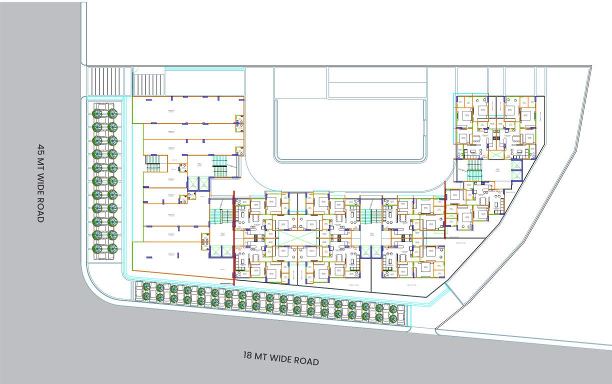  hills Block A,B,C,D Cluster Plan For 1st Floor