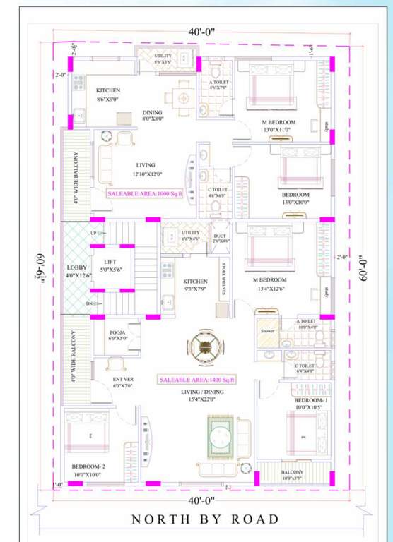  om vigneshwara the heights Om Vigneshwara The Heights Cluster Plan from 1st to 5th Floor