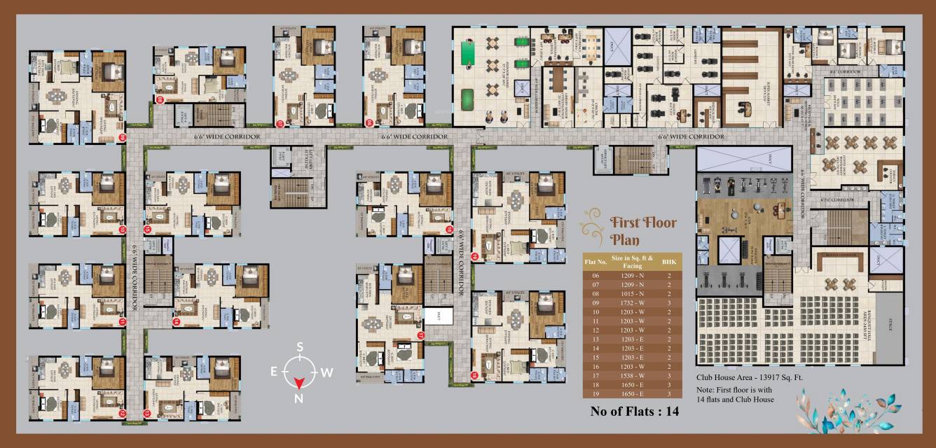  riddhis taranto Taranto Towers Cluster Plan for 1st Floor