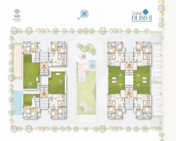  safal-bliss-ii Tower 1 Cluster Plan