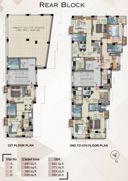  azure Rear Block Typical Cluster Plan