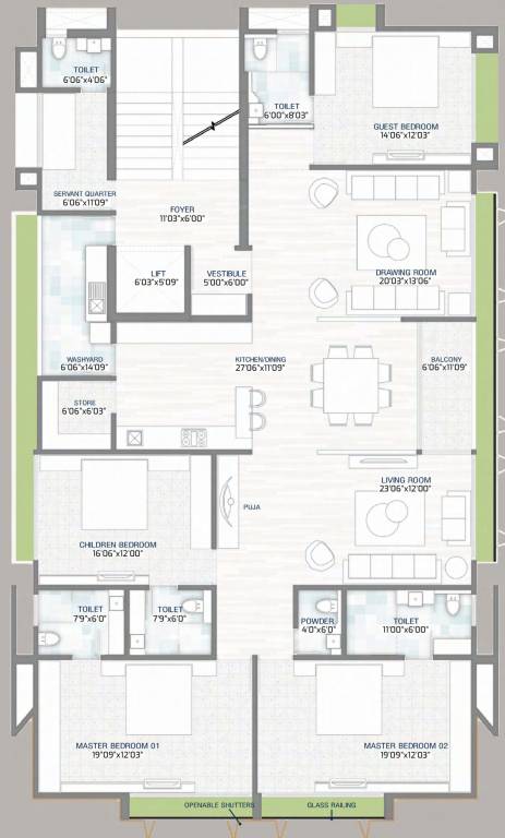  samyak residency Samyak Residency Cluster Plan For Typical Floor Plan