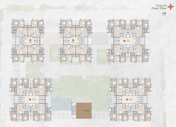  indraprasth-ixora Block A,B,C,D,&E Cluster Plan from 1st to 14th Floor