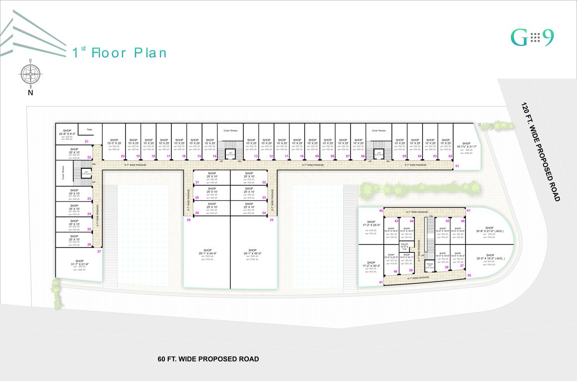  g9 business center Building A And B Cluster Plan for 1st Floor
