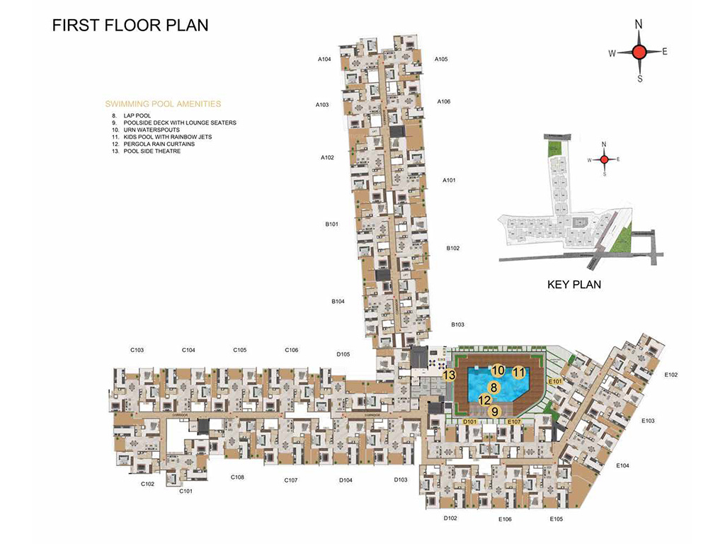  medora Block A And Block B Cluster Plan for 1st Floor