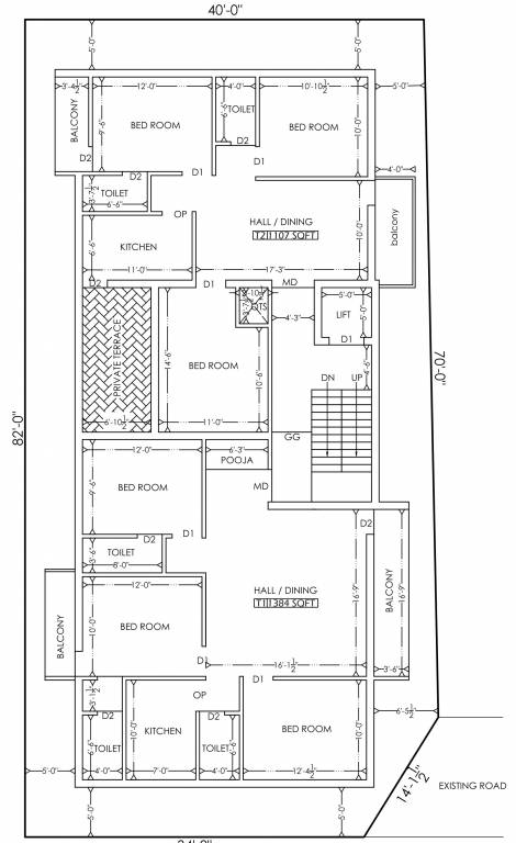  jp homes JP Homes Cluster Plan For 3rd Floor