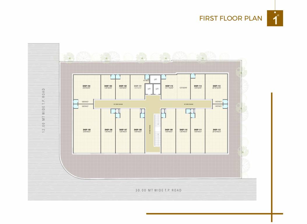  square Square Cluster Plan for 1st Floor