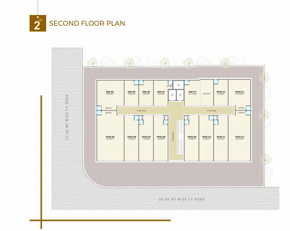  square Square Cluster Plan for 2nd Floor