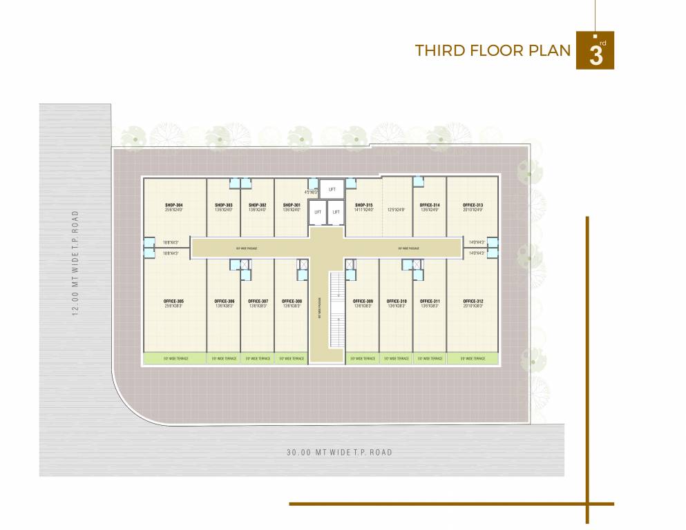  square Square Cluster Plan for 3rd Floor