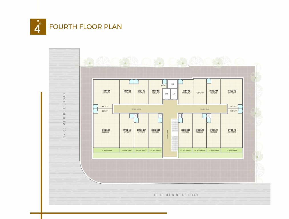  square Square Cluster Plan for 4th Floor