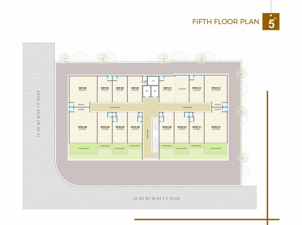  square Square Cluster Plan for 5th Floor