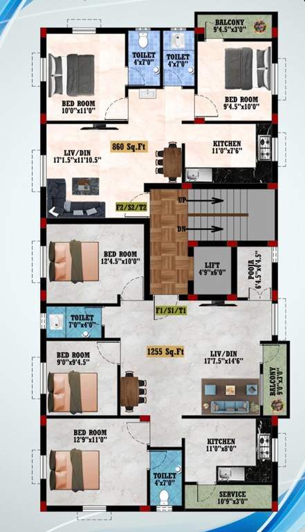  shri dharashini flats Shri Dharashini Flats Cluster Plan From 1st To 3rd Floor