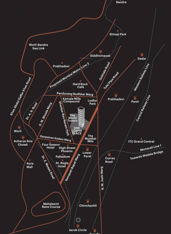  one lodha place Location Plan